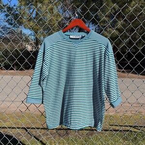Vintage 90s Needle & Threads Striped T-Shirt